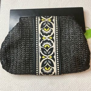 Vera Bradley Straw Clutch Fanfare